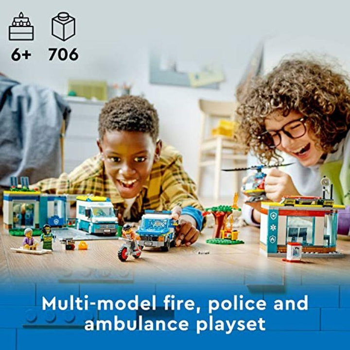 Lego City Emergency Vehicles HQ Toy - 706 Pieces - LEGO-6425826 - Zrafh.com - Your Destination for Baby & Mother Needs in Saudi Arabia