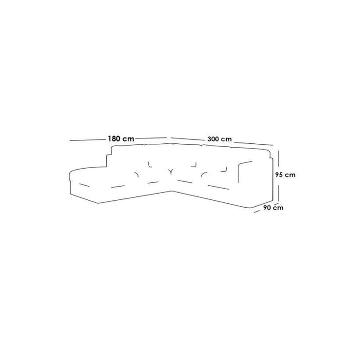 Alhome Lshape Sofa 300x180x95x90 - Grey - Zrafh.com - Your Destination for Baby & Mother Needs in Saudi Arabia