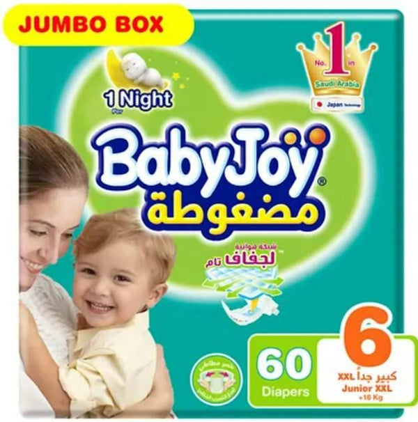 BabyJoy Compressed Diamond Pad Jumbo Box Size 4 -60 Diapers - ZRAFH