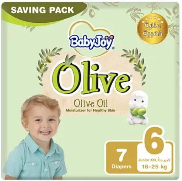 BabyJoy Olive Oil, Size 6 Junior XXL, 16 to 25 kg, Saving Pack, 7 Diapers - ZRAFH