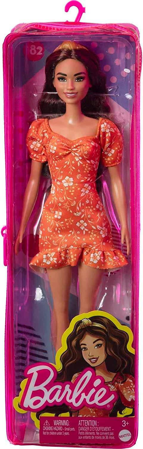 Barbie Fashionistas Doll - White + Orange Floral HBV16 - ZRAFH