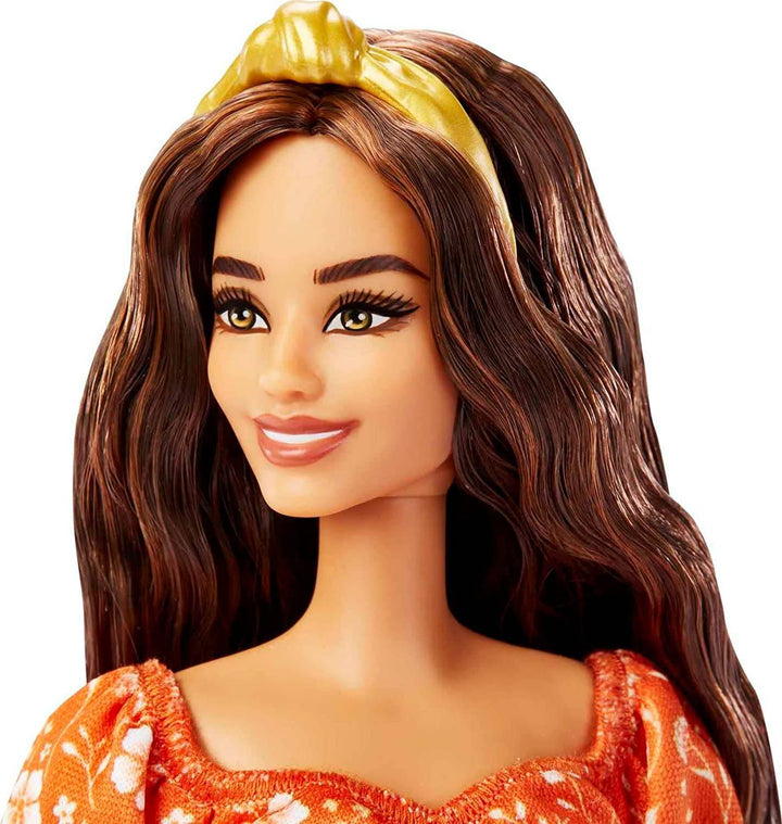 Barbie Fashionistas Doll - White + Orange Floral HBV16 - ZRAFH