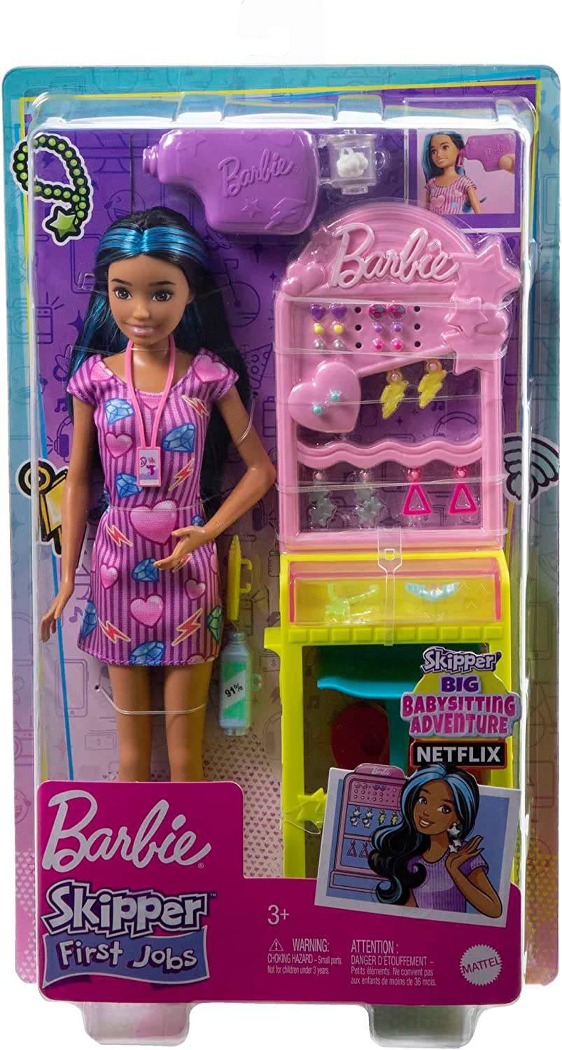 Barbie Skipper Doll and Snack Bar Playset with Color-Change Feature and  Accessories First Jobs