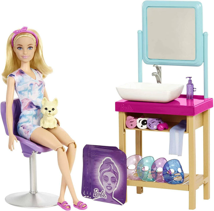 Barbie Sparkle Mask Spa Day Playset-Blonde  HCM82 - ZRAFH