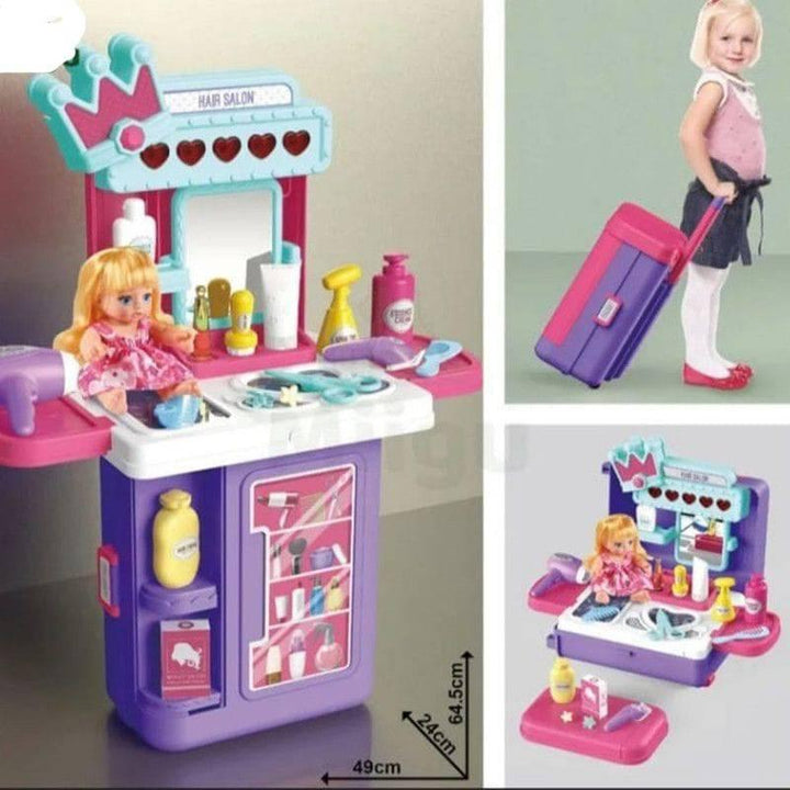 Basmah Beauty 4In1 Hair Salon Set Musical Toy With Doll - 18-2000803 - ZRAFH