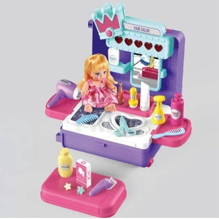 Basmah Beauty 4In1 Hair Salon Set Musical Toy With Doll - 18-2000803 - ZRAFH