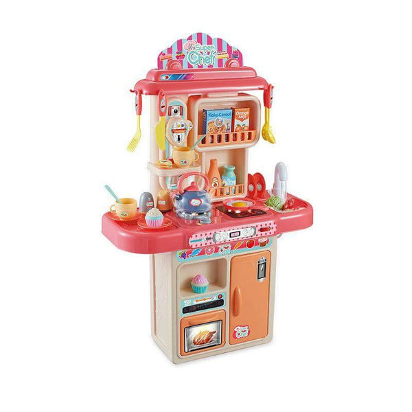 Basmah Deluxe Kitchen Play Set With Smoke Light & Sound - 28 Pieces - 18-2022936 - ZRAFH