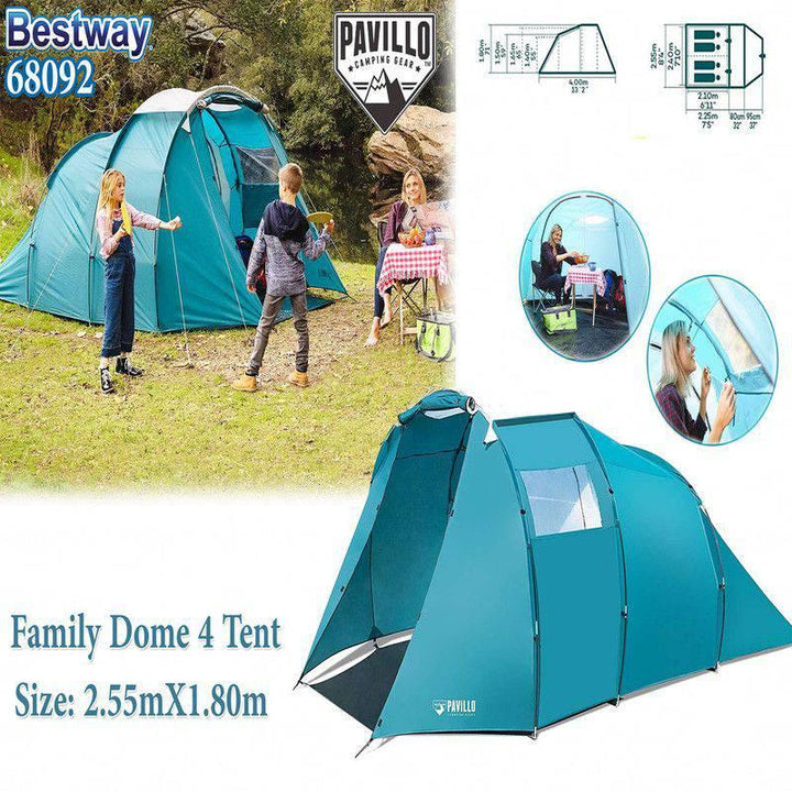 Bestway Family Dome 4 Person Tent - 395x255x180 cm - 26-68092 - ZRAFH