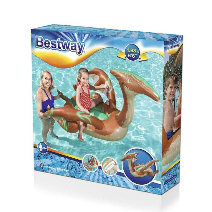 Bestway Dinosaur Shape Ride-On Pool Float 1.35x1.98 m - Multicolor - 26-41105 - ZRAFH