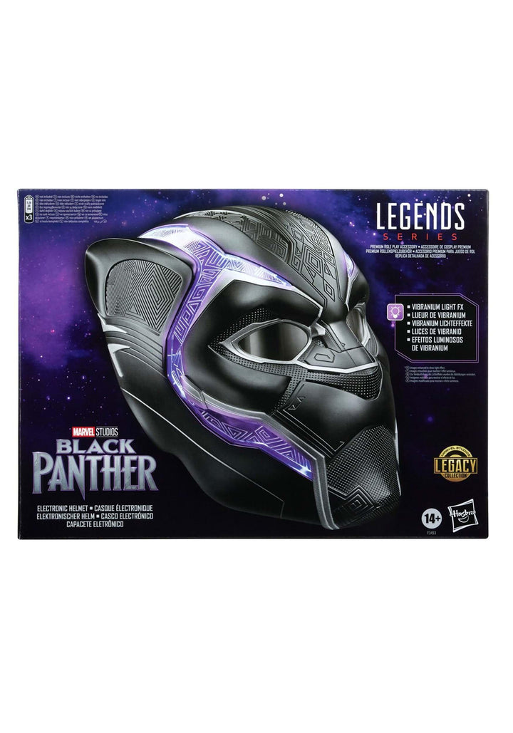 Marvel Legends Black Panther Premium Electronic Role Play Helmet with Light FX and Flip-Up/Flip-Down Lenses, Black Panther Roleplay Item, F3453 - Zrafh.com - Your Destination for Baby & Mother Needs in Saudi Arabia