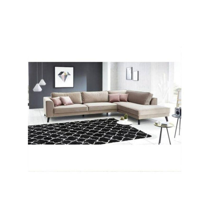 Alhome Beige L-Shape Sofa - 80x200x85x300 cm - Zrafh.com - Your Destination for Baby & Mother Needs in Saudi Arabia