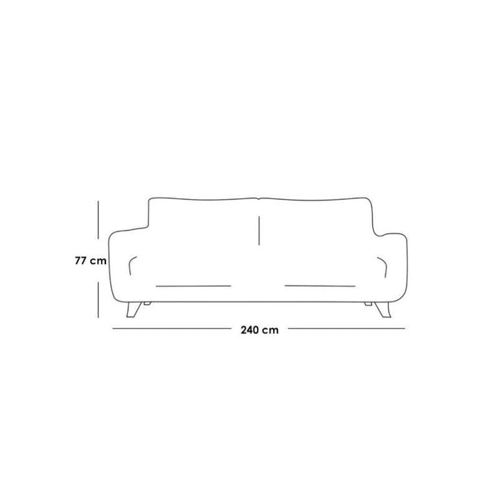 Alhome Swedish Wood and Velvet 3 Seaters Sofa - Yellow - Zrafh.com - Your Destination for Baby & Mother Needs in Saudi Arabia