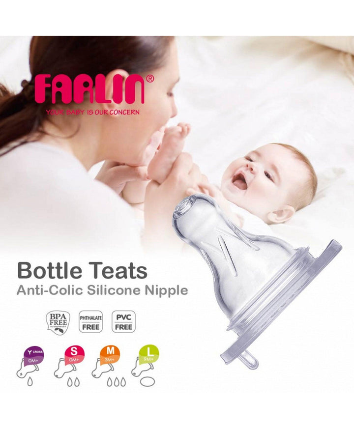 Farlin Nipple For Wide-Neck Bottle 2Pcs - Large - ZRAFH