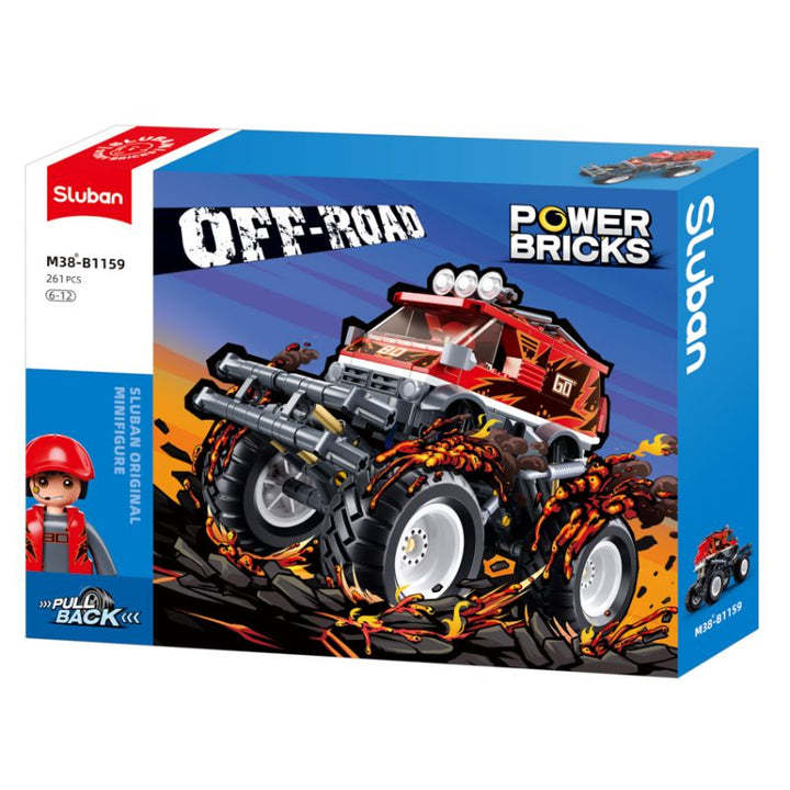 Sluban Off Road Vehicle Building And Construction Toys Set - Red - 261 Pieces - Zrafh.com - Your Destination for Baby & Mother Needs in Saudi Arabia