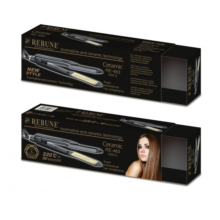 Rebune Ceramic hair straightener - 50 W - black - Zrafh.com - Your Destination for Baby & Mother Needs in Saudi Arabia