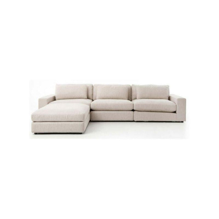 Alhome LShape sofa 200x300x80x90 cm - Beige - AL-649 - Zrafh.com - Your Destination for Baby & Mother Needs in Saudi Arabia