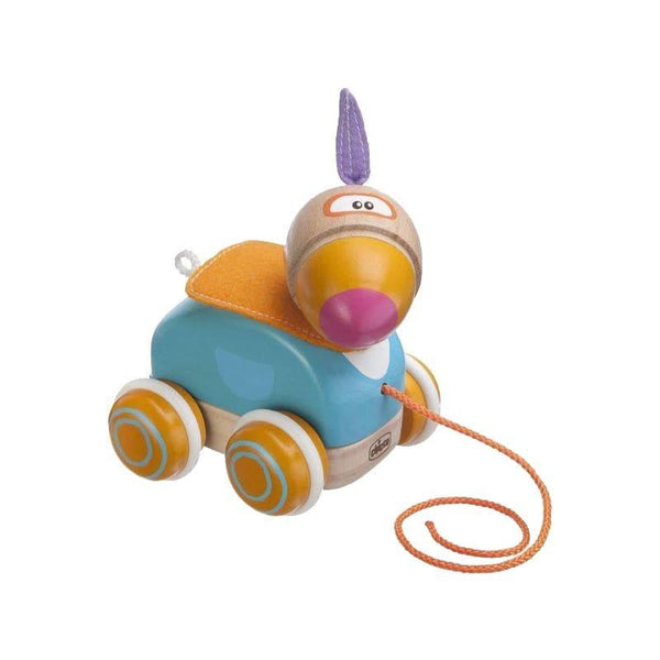 Chicco Pull Along Wooden Toy Parrot - 12-36M - ZRAFH