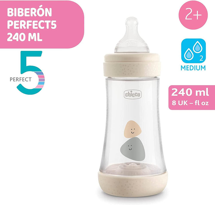 Chicco 5 Perfect intui-flow system 240 ml Feeding Bottle 2m+ - ZRAFH