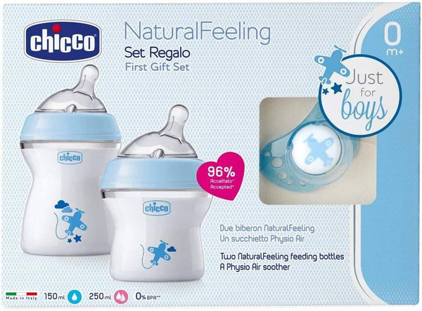 Chicco Natural Feeling First Gift Set for Boys Blue - ZRAFH
