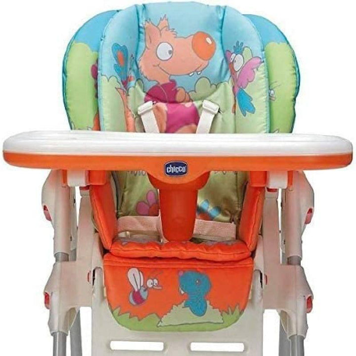 Chicco Polly 2 In 1 Highchair Wood Friends With 4 Wheels - Orange - 6months-1 years - ZRAFH