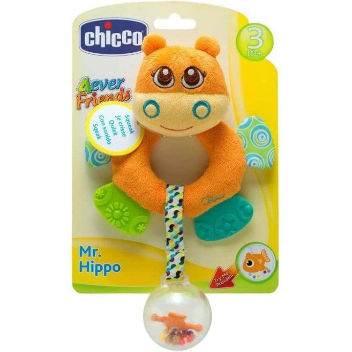 Chicco Harry The Hippo Plush Rattle - Orange - 3-24M - ZRAFH