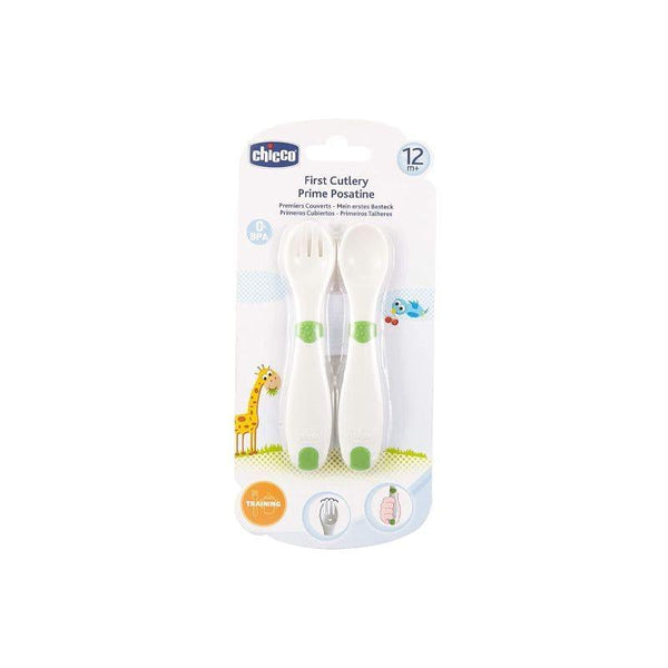 Chicco First Cutlery - 12M+ - Green - ZRAFH