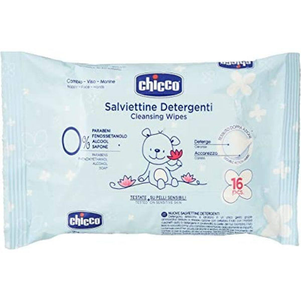 Chicco Wipes Physioclean - 16 Pieces - 0Months+ - ZRAFH
