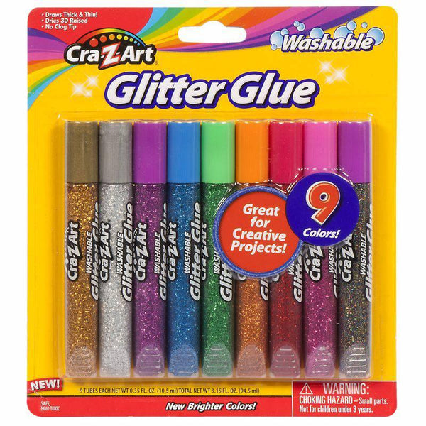 CraZart Washable Glitter Glue - 9 pcs - ZRAFH