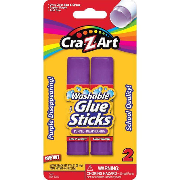 CraZart Washable Purple Disappearing Glue Sticks - 2 pcs - ZRAFH