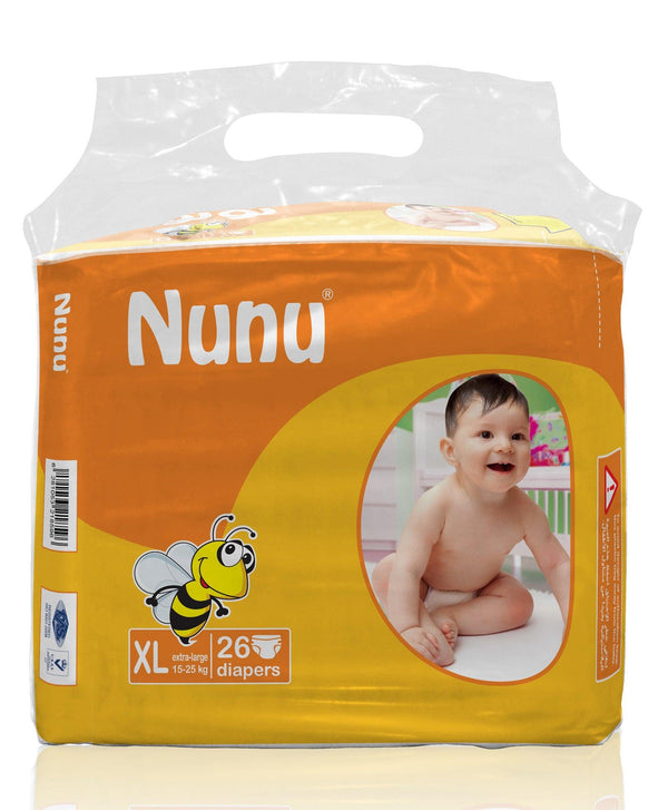 Nunu Baby Diapers X-Large - 26 Diapers - Zrafh.com - Your Destination for Baby & Mother Needs in Saudi Arabia
