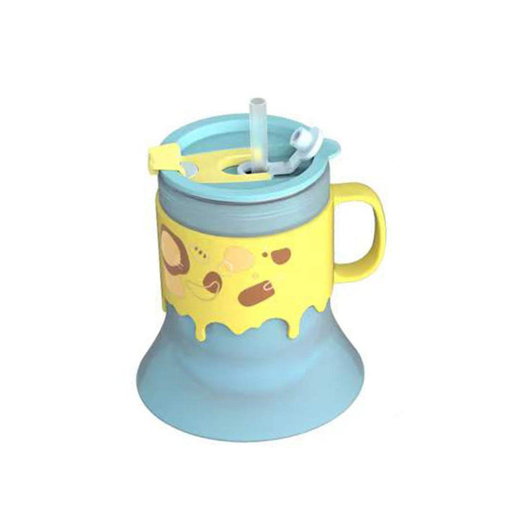 Stainless Steel Small Horn Water Cup With Straw - Blue - Zrafh.com - Your Destination for Baby & Mother Needs in Saudi Arabia