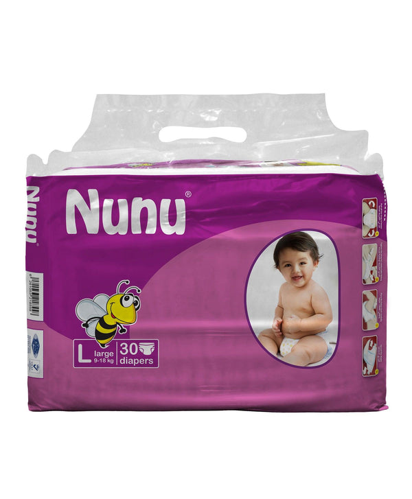 Nunu Baby Diapers Large - 30 Diapers - Zrafh.com - Your Destination for Baby & Mother Needs in Saudi Arabia