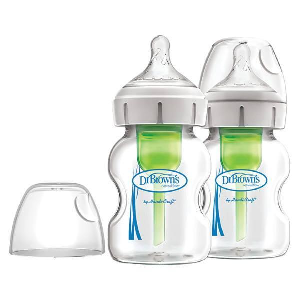 Dr. Brown's Bottle Glass Wide Neck Options 150ml - 2 Pack - Zrafh.com - Your Destination for Baby & Mother Needs in Saudi Arabia