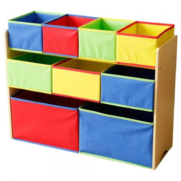 Dreeba Kids Toy Organizer With 9 Storage Fabric Bins - multicolore- ZRAFH