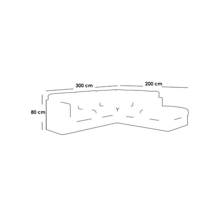 Alhome LShape  Sofa 200x300x80 cm - White - Zrafh.com - Your Destination for Baby & Mother Needs in Saudi Arabia