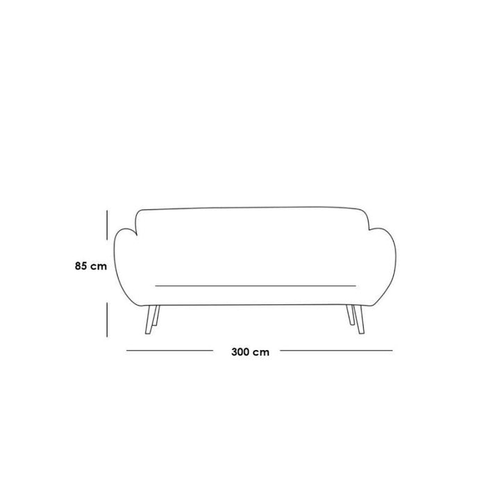 Alhome 4 Seaters Sofa - Velvet - Off White - 300x90x85 cm - Zrafh.com - Your Destination for Baby & Mother Needs in Saudi Arabia