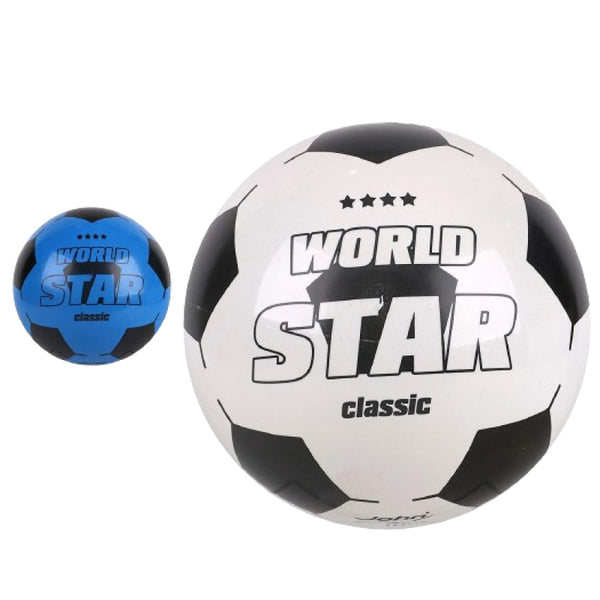 John Rubber Sports Ball - White and Blue - 9 Inch - Zrafh.com - Your Destination for Baby & Mother Needs in Saudi Arabia