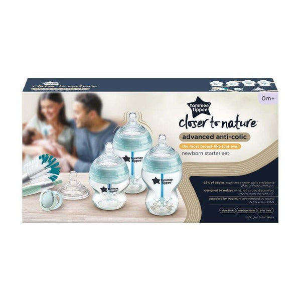 Tommee Tippee Advanced Anti-Colic Slow Flow Newborn Baby Bottle Starter Kit - Mixed Sizes-Turqouise - Zrafh.com - Your Destination for Baby & Mother Needs in Saudi Arabia