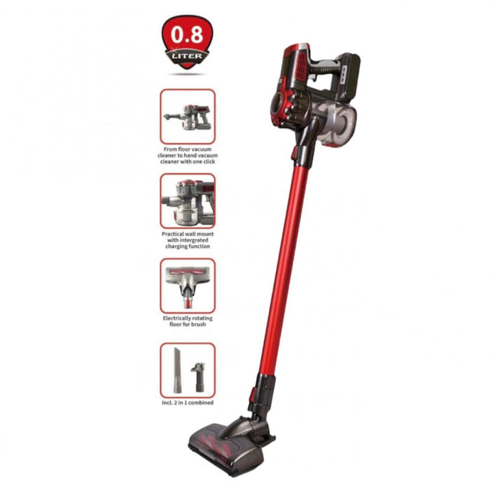Rebune Cordless Vacuum Cleaner - 0.8 Liters - 120 W - Red - Zrafh.com - Your Destination for Baby & Mother Needs in Saudi Arabia