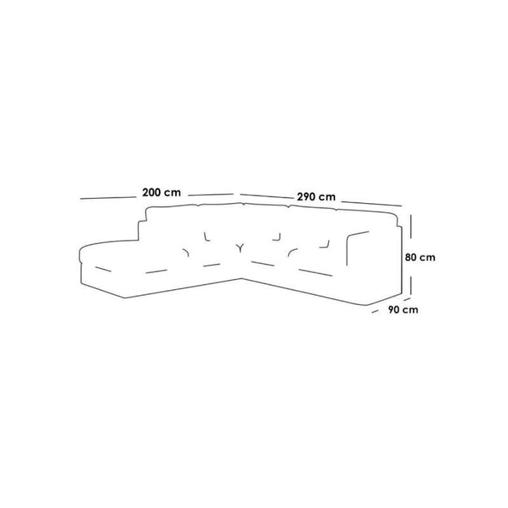 Alhome LShape Sofa 290x200x90x80 cm - Grey - Zrafh.com - Your Destination for Baby & Mother Needs in Saudi Arabia