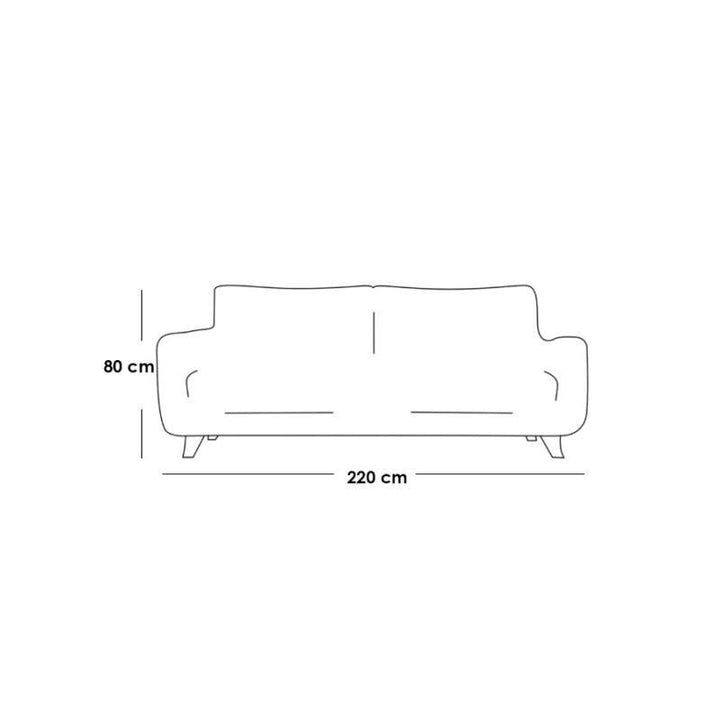 Alhome Bouclee and Swedish Wood 3 Seaters Sofa - Zrafh.com - Your Destination for Baby & Mother Needs in Saudi Arabia