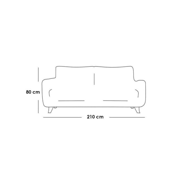 Alhome 2-Seater Sofa 210x89x80 cm - Beige - Zrafh.com - Your Destination for Baby & Mother Needs in Saudi Arabia