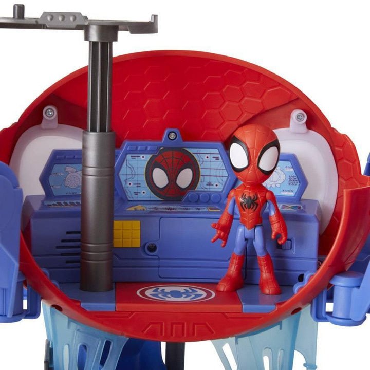 Spidey and His Amazing Friends Marvel Web-Quarters Playset with Lights and Sounds, Includes Spidey Action Figure and Toy Car, for Kids Ages 3 and Up,F1461 - ZRAFH