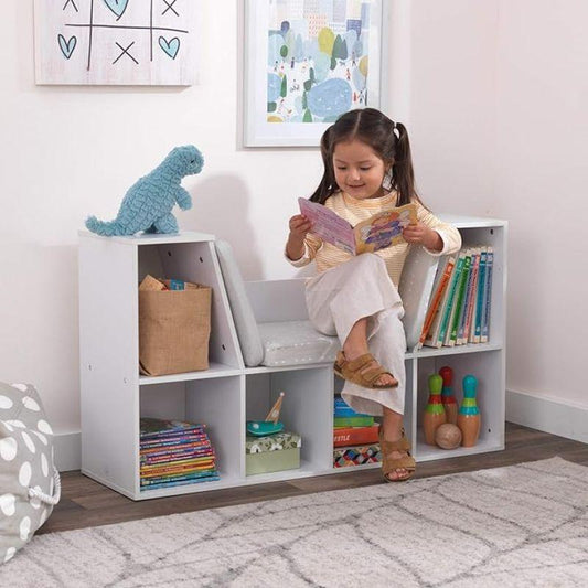 Dreeba Bookcase With Reading Nook - White - Zrafh.com - Your Destination for Baby & Mother Needs in Saudi Arabia