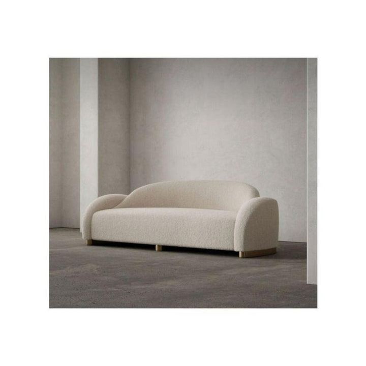 Alhome Swedish Wood and Boucle 3 Seaters Sofa - White - AL-712 - Zrafh.com - Your Destination for Baby & Mother Needs in Saudi Arabia