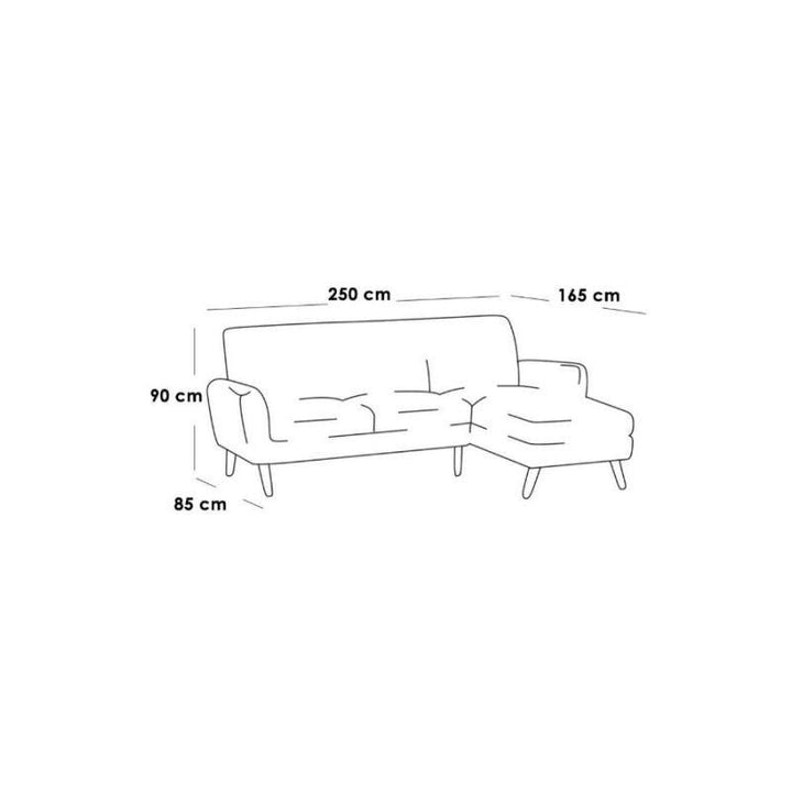 Alhome LShape Sofa 250x165x90x85 cm - White - Zrafh.com - Your Destination for Baby & Mother Needs in Saudi Arabia