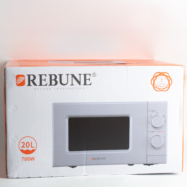 Rebune Electric Microwave Capacity 20 Liters Power 700W - White - RE- 10- 038 - Zrafh.com - Your Destination for Baby & Mother Needs in Saudi Arabia