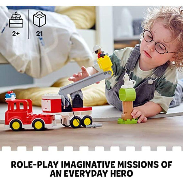 Lego Duplo Town Fire Truck Building Toy Set - 21 Pieces - 6379258 - Zrafh.com - Your Destination for Baby & Mother Needs in Saudi Arabia