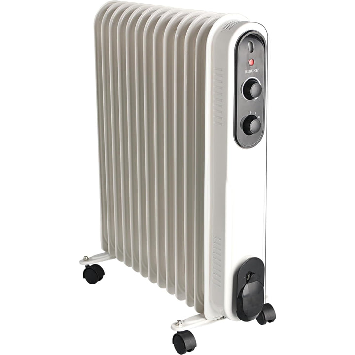 Rebune Oil Heater 13 Fins 2500W 3 Temperature Levels - White - RE- 7- 049 - Zrafh.com - Your Destination for Baby & Mother Needs in Saudi Arabia