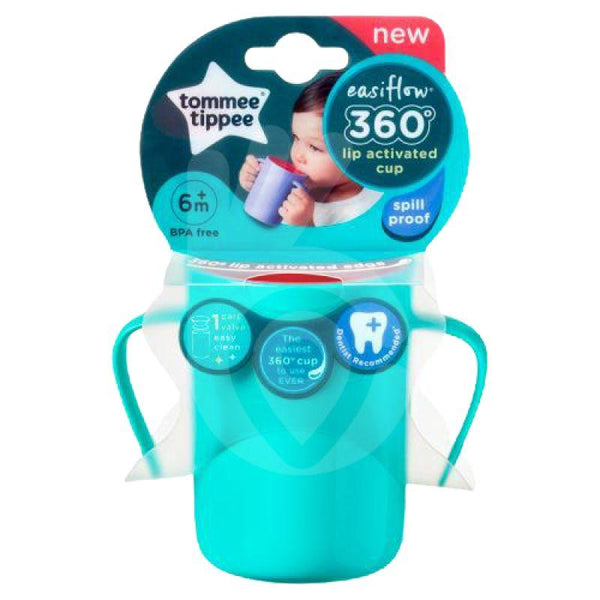 Tommee Tippee 360 Handled Cup - 200 ml - Turquoise - Zrafh.com - Your Destination for Baby & Mother Needs in Saudi Arabia